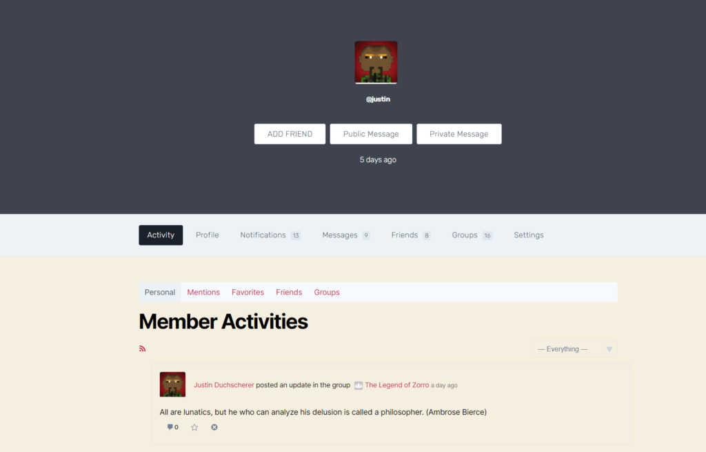 Member Profile Display