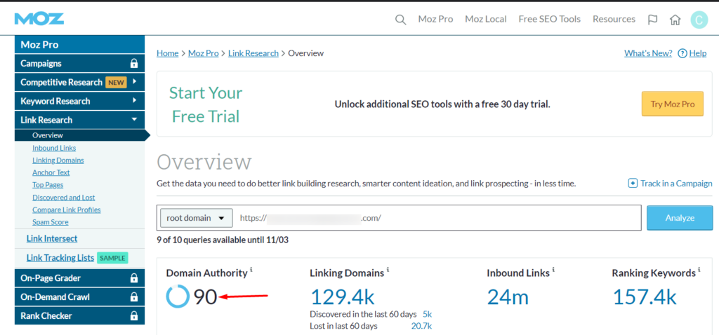 domain score check